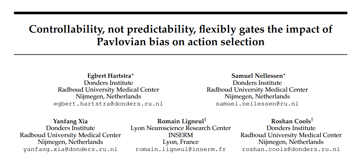 Abstract thumbnail showing controllability gating action selection.